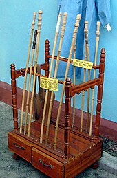 A display of rattan judicial canes from the Johor Bahru Prison museum, Malaysia Canes.jpg