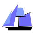 Naval cutter with a square topsail hoisted. It also has a gaff sail aft, and two headsails. It is not currently carrying a gaff topsail, though it might use one when going upwind.