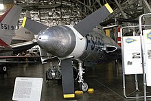 Republic XF-84H in the Research & Development Gallery at the National Museum of the U.S. Air Force, Dayton, Ohio. F-84H.jpg