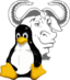 Logotipos dos projetos GNU e Linux