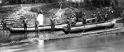 Andamanese dugout canoes, 1875