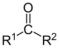 de: Allgemeine Struktur von Ketonen; en: General structure of ketones