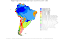 Mapa de climas de América del Sur, según la clasificación climática de Köppen-Geiger, proyecciones para el período 2071 - 2100.