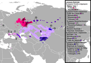 Aire de diffusion du tatar au sein des langues kiptchak.