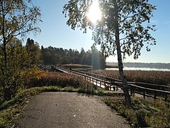 L'ancien pont en bois en 2018.