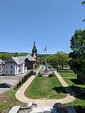 A view looking east to the Naugatuck Green