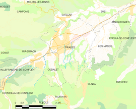 Mapa obce Prades