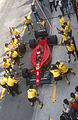 1990: Nigel Manuel beim Ferrari-Boxen-Stop in Jerez