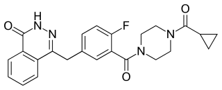 <span class="mw-page-title-main">Olaparib</span> Chemical compound (cancer therapy drug)