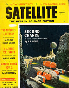 The first letter-sized issue, dated February 1959; the cover is by Alex Schomburg. Satellite 195902.jpg