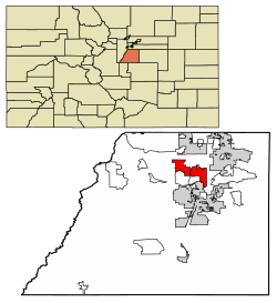 Location of the City of Castle Pines in Douglas County, Colorado.