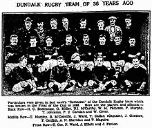 Photograph of Dundalk R.F.C. team 1894–95, published in Dundalk Democrat, 16 April 1932