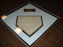 Home plate of Forbes Field, currently located in Posvar Hall at the University of Pittsburgh. ForbesField.JPG