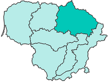 Location of Diocese of Panevėžys in Lithuania