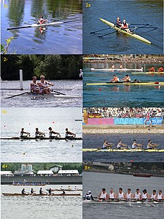 Rowing (sport) Sport where individuals or teams row boats by oar