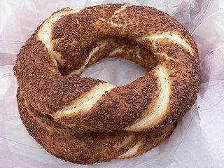 Simit A circular bread colloquially known as "Turkish bagel"