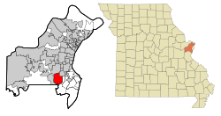 Location of Sunset Hills, Missouri