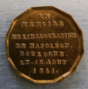 Médaille de l'inauguration de la statue de Napoléon à Boulogne.