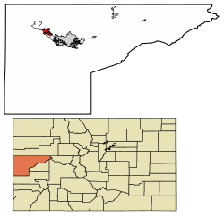 Location of the City of Fruita in Mesa County, Colorado.