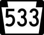 Pennsylvania Route 533 marker