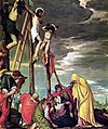 Jesús, en la cruz, es escarnecido en el Calvario como el Rey de los Judíos, Luke 23:36-37.