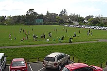 Field during a recreational touch ball game. Sunnynook Park.JPG