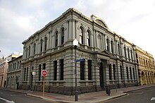 This is a photograph of the Kreglinger Buildings which include the former Westpac Bank Building built in 1892.