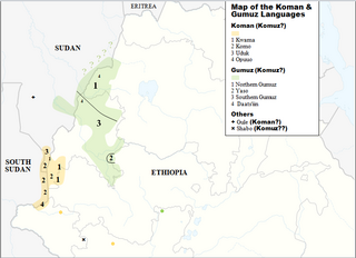 <span class="mw-page-title-main">Koman languages</span> Family of languages used along the Sudan–Ethiopia border