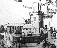 A depiction of how the round tower appeared in 1545 Round tower 1545.JPG