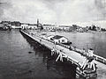 Pontoon bridge across river Rhine at Koblenz, Germany, 1896