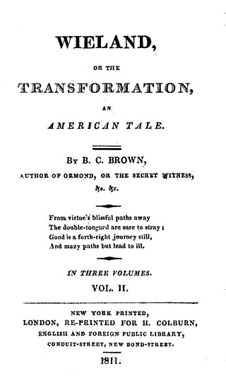 <i>Wieland</i> (novel) 1798 novel by Charles Brockden Brown