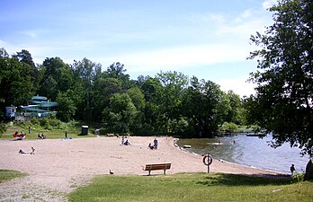 Ängbybadets sandstrand