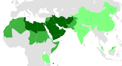 Distribusi dunia Abjad Arab.