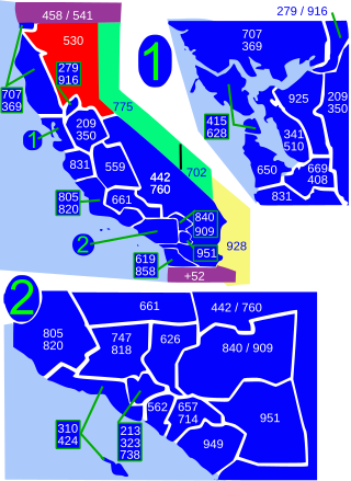 <span class="mw-page-title-main">Area code 530</span> Area code in northern California