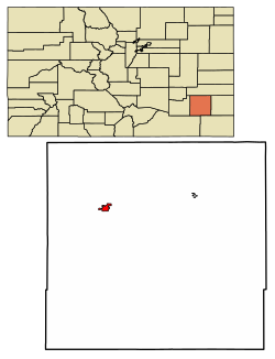 Location of the City of Las Animas in Bent County, Colorado.