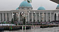 The entire parade with the Ruhyýet Palace in the background