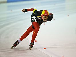 Belgisch recordhoudster Jelena Peeters op het nationaal kampioenschap allround van België 2013