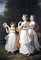 The youngest daughters of Maximilian I Joseph, King of Bavaria. Left to right: Ludovika, Maria Anna and Sophie