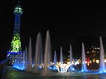 Eiffel Tower at night at Kings Island