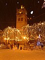 Tour de l'horloge à Noël.