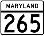 Maryland Route 265 marker