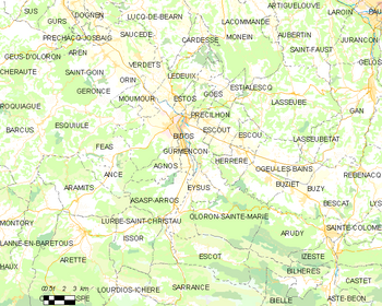 Map of the commune of Oloron-Sainte-Marie