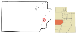 Location in Millard County and the state of Utah