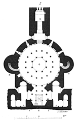 Plan de la crypte de la cathédrale Saint-Bénigne, d'après Eugène Viollet-le-Duc.