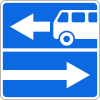 Entrance to the road with a lane for buses