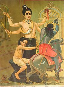 Lord Shiva protects Markandeya