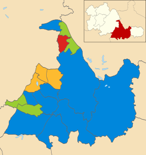 2016 local election results in Solihull Solihull wards 2016.svg