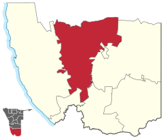 Karte Berseba (Wahlkreis) in Namibia