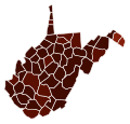 Image 19Racial plurality in West Virginia by county, per the 2020 U.S. census Legend Non-Hispanic White   70–80%   80–90%   90%+ (from West Virginia)