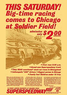 1967 advertisement for USAC Stock Car Series racing at Soldier Field Advertisement for USAC racing at Soldier Field in 1967.jpg